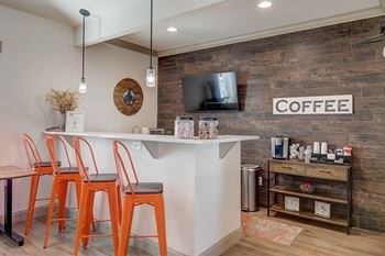 Resident lounge with complimentary coffee bar